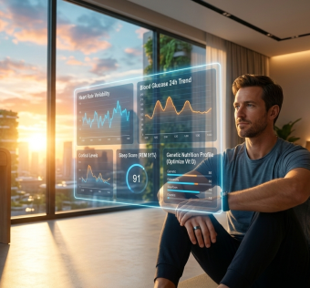 Biohacking with AI 2026 infographic for personalized health